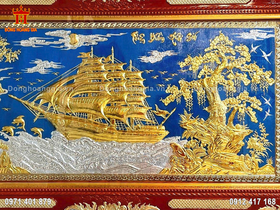 Tranh thuận buồm xuôi gió mạ vàng bạc mang ý nghĩa thành công may mắn